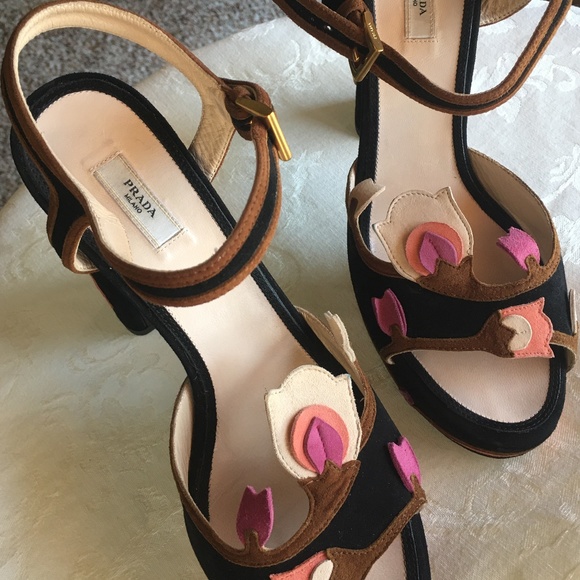 Prada Suede Platform Sandals - Picture 4 of 9
